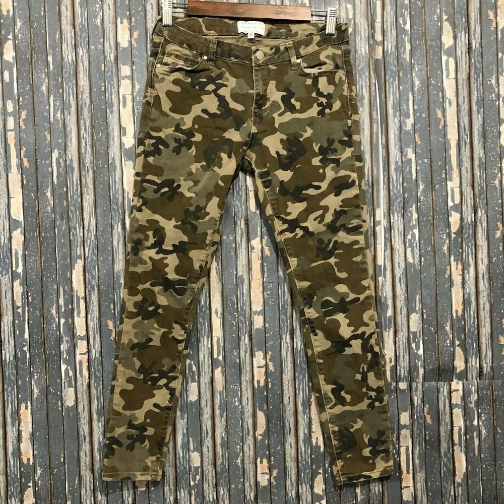 Kendall And Kylie Womens Mid Rise Skinny Camouflage Jeans Size 28x25.5